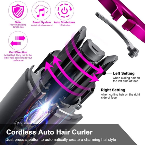 Automatic Curling Iron with LCD Display Adjustable Temperature & Timer - Picture 3 of 12